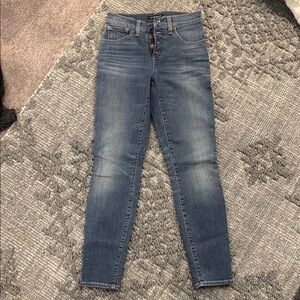 Lucky Brand High Rise Blue Jeans with Distressed Details